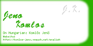 jeno komlos business card