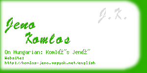 jeno komlos business card